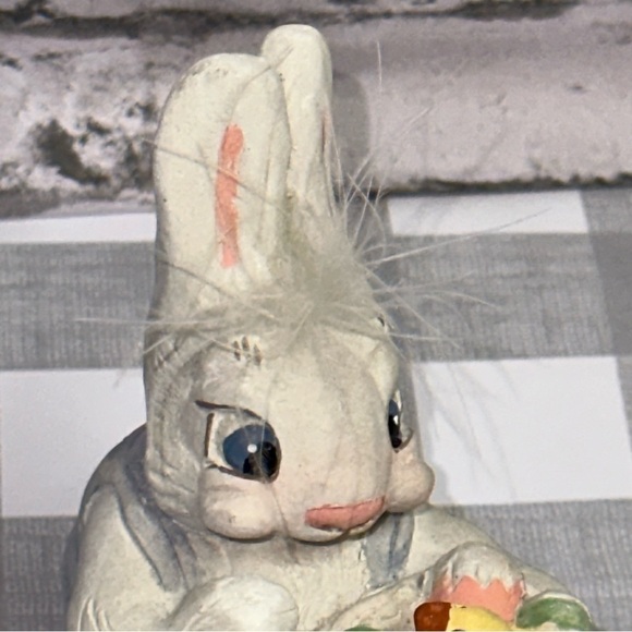 Kristen Hayes Ceramic Hand Painted Easter Bunny Signed 1993 Duck Eggs Vintage - Picture 2 of 8